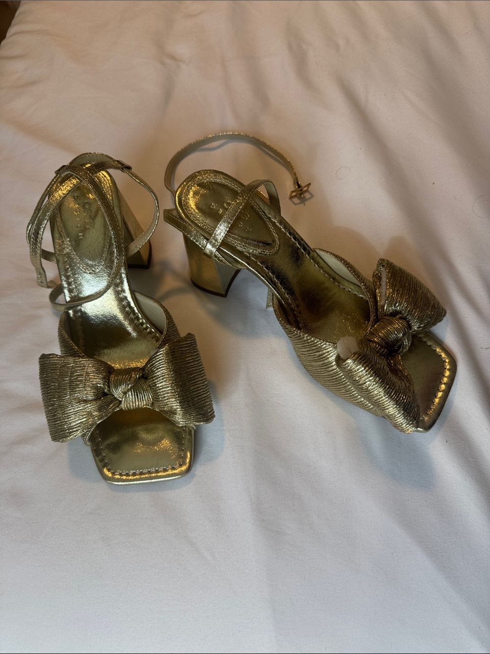 ASOS Gold Bow Strappy Heels for Women